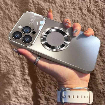 Luxury Titanium Metallic Color Magnetic Case for iPhone 16 15 14 13 12 11 Pro Max Plus Case Wireless Charging Case