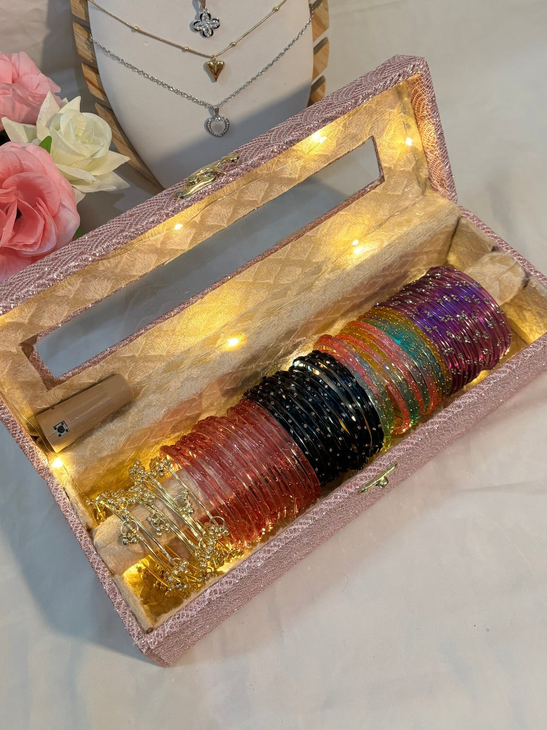 4 color bangle box with 8 ghungroo bangle 💐