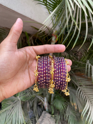 12 pieces raindrops bangles and 4 pieces Kashmiri bangles set