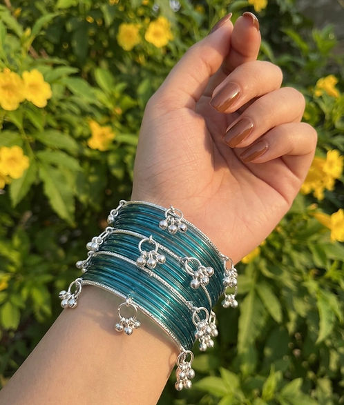 BLUE JELLY KASHMIRI BANGLES