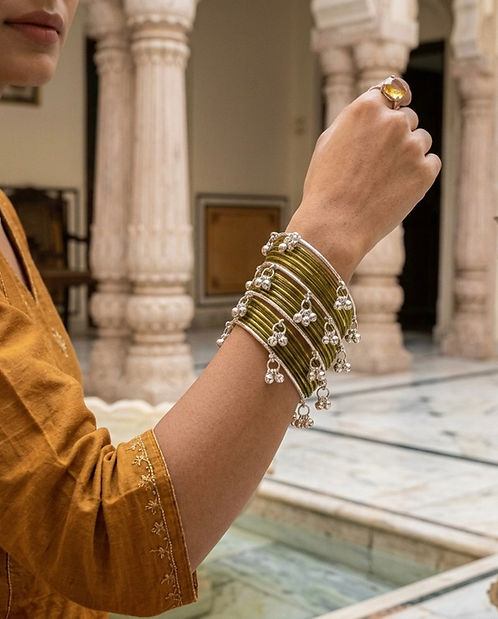 JELLY OLIVE KASHMIRI BANGLES