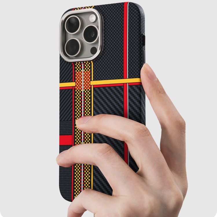 LUXO Carbon Fiber Design Case for iPhone 14/15 Pro Max Luminous Embossed Slim PC Magnetic Cover Glow in the Dark