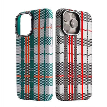 Texture Magnetic Suction Lens Bracket Phone Case for iPhone 13 14 15 16 Pro Max PC Shockproof Phone Case