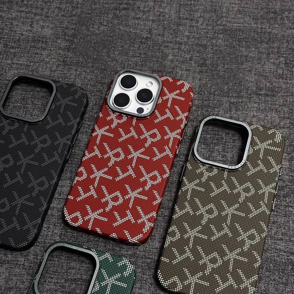 Texture Magnetic Suction Lens Bracket Phone Case for iPhone 13 14 15 16 Pro Max PC Shockproof Phone Case