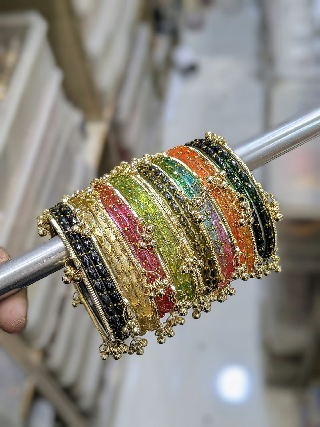 Raindrop Bangles With Kashmiri Ghungroo