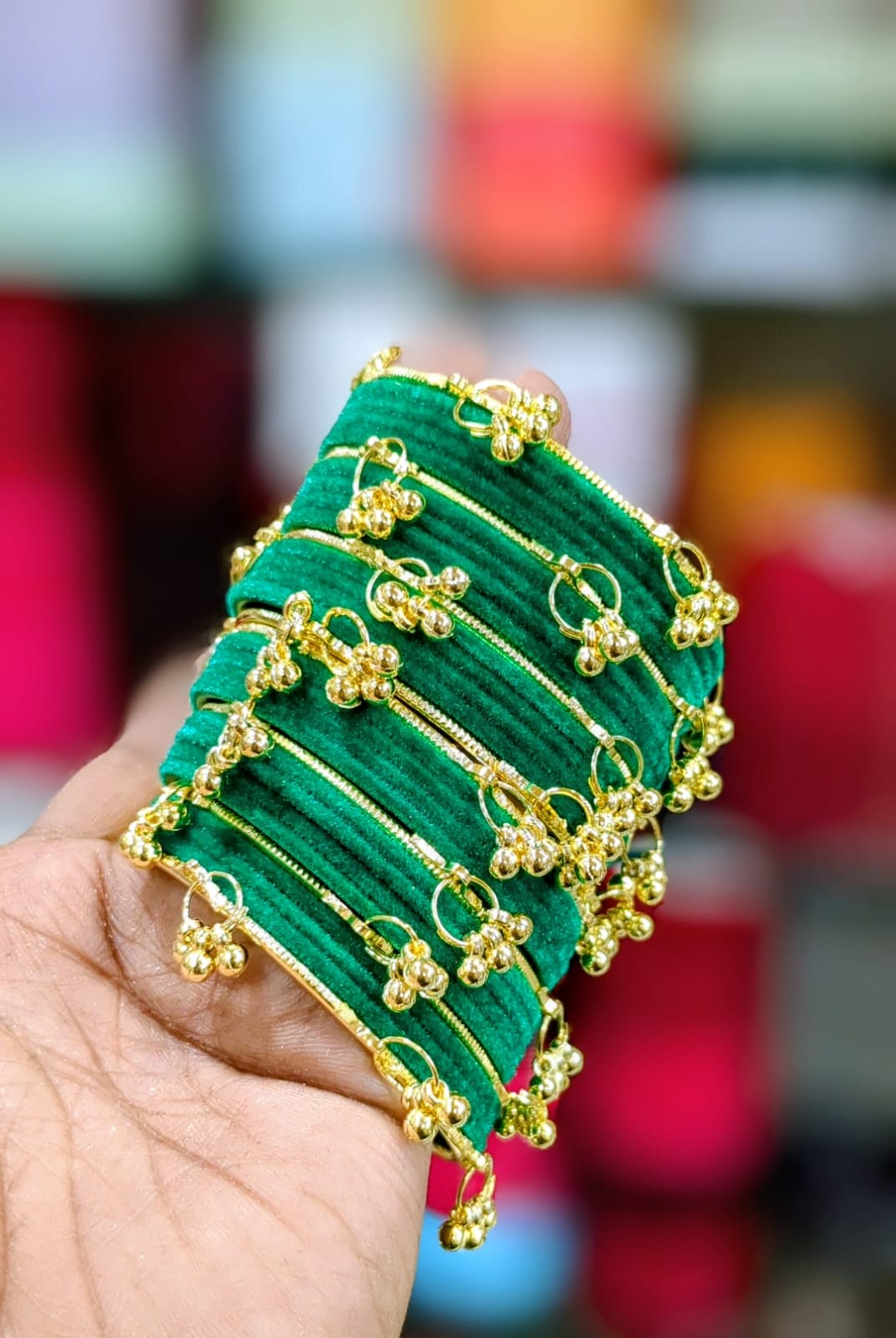 Kashmiri Velvet Bangles Set