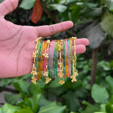 Kashmiri Ghunghroo Bangles Set | 16 Pieces Traditional Bangles – Shivratri Green