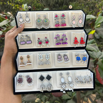 16 pair of beautiful Jhumka set – with organiser Box