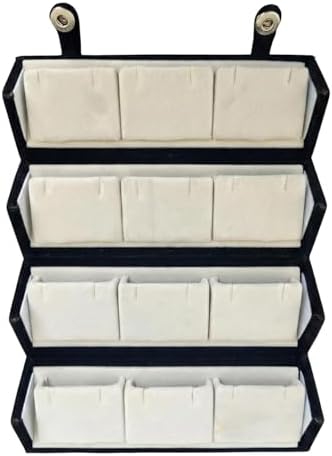 Velvet Earring Organizer Box for Women – 4-Layer Foldable Jewellery Storage Case, Jewelry