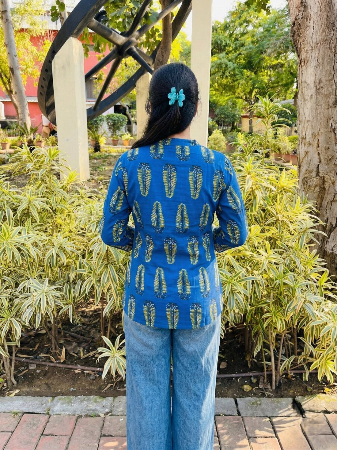 Blue Printed Cotton Kurti – Effortless Everyday Elegance (Buy 1 Get 1 Free)