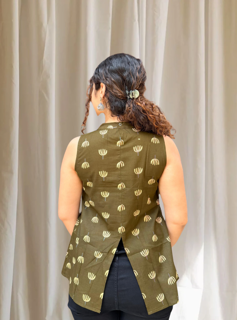 Phulwari Olive Kurti (Buy 1 Get 1 Free)
