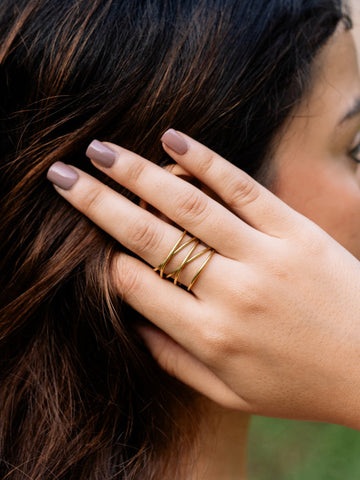 Crissy Statement Adjustable Brass Ring