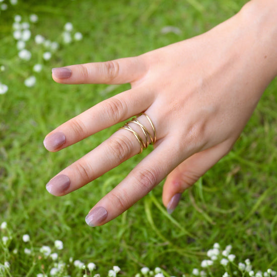 Crissy Statement Adjustable Brass Ring