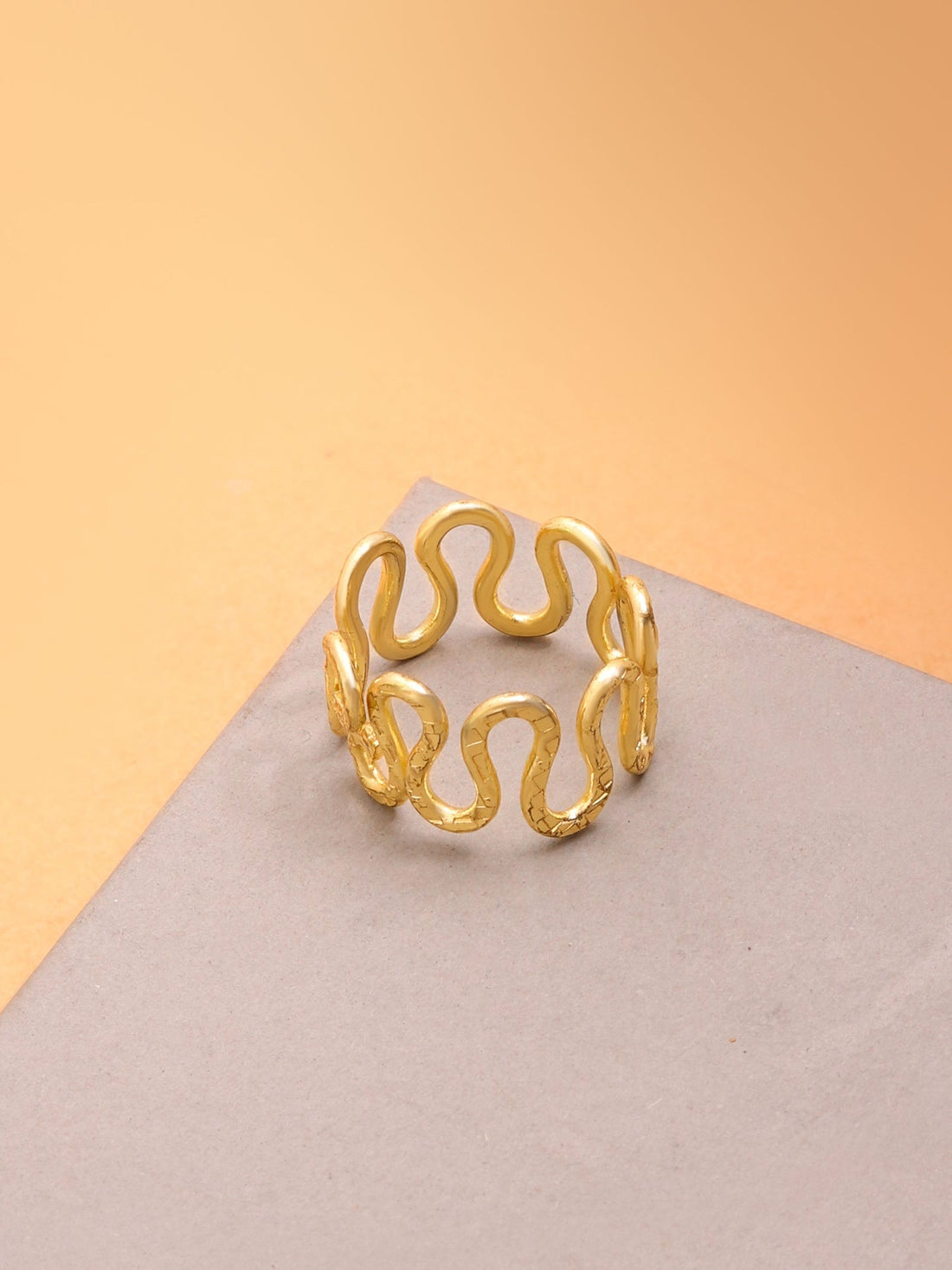 Roller Statement Brass Adjustable Ring