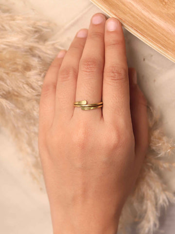 Wrapped Hug Brass Ring