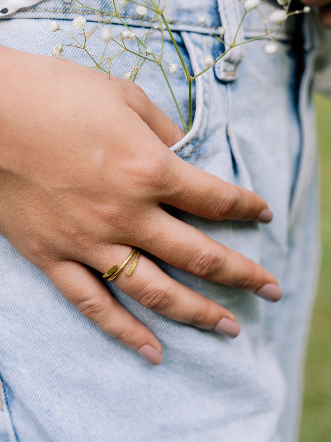 Wrapped Hug Brass Ring