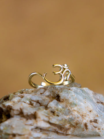 Divine Om Brass Adjustable Ring