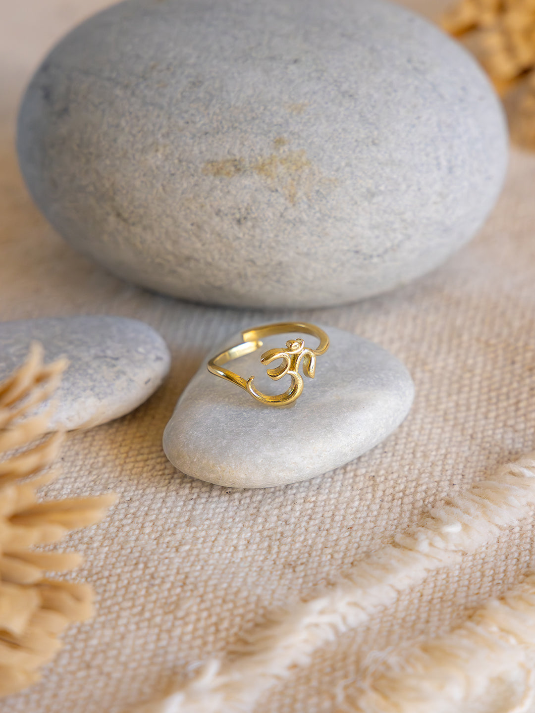 Divine Om Brass Adjustable Ring