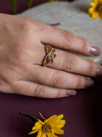 Lotus Brass Ring Adjustable