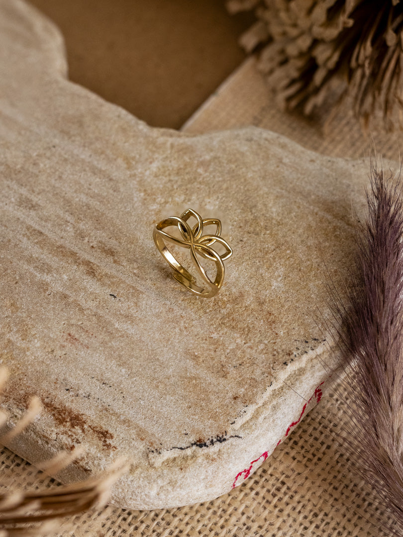 Lotus Brass Ring Adjustable
