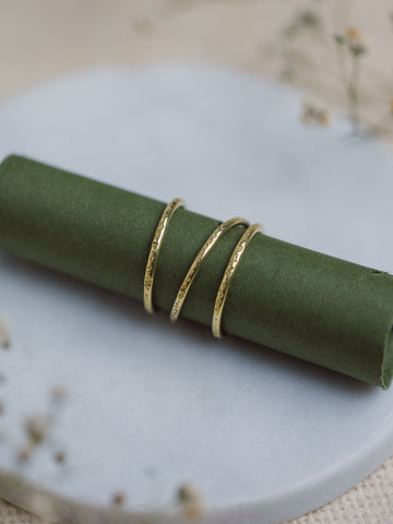Hammered Trio Brass Adjustable Ring