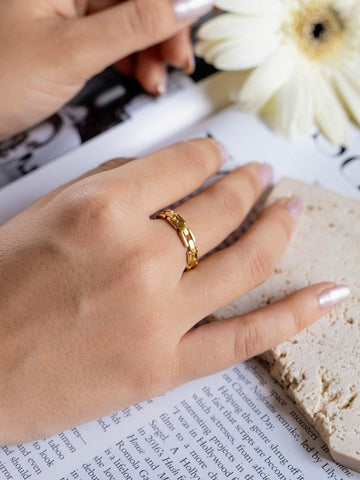 Chain Link Brass Ring Adjustable