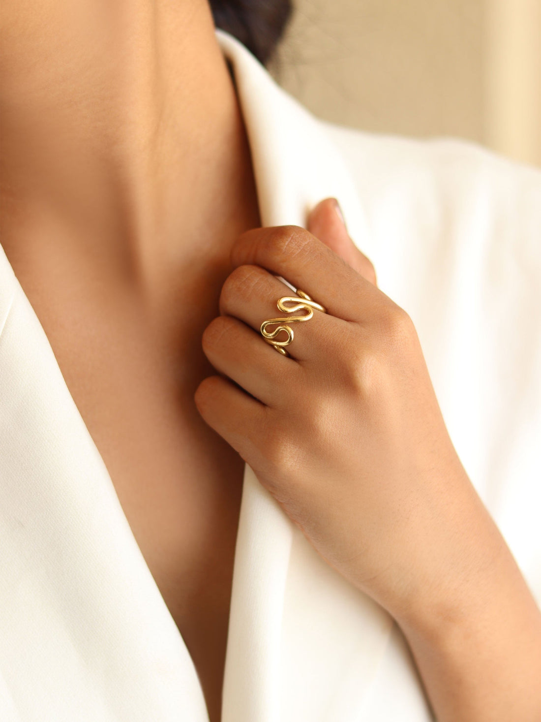 6 Statement Brass Ring Combo ( Set of 6 Adjustable Brass Rings)