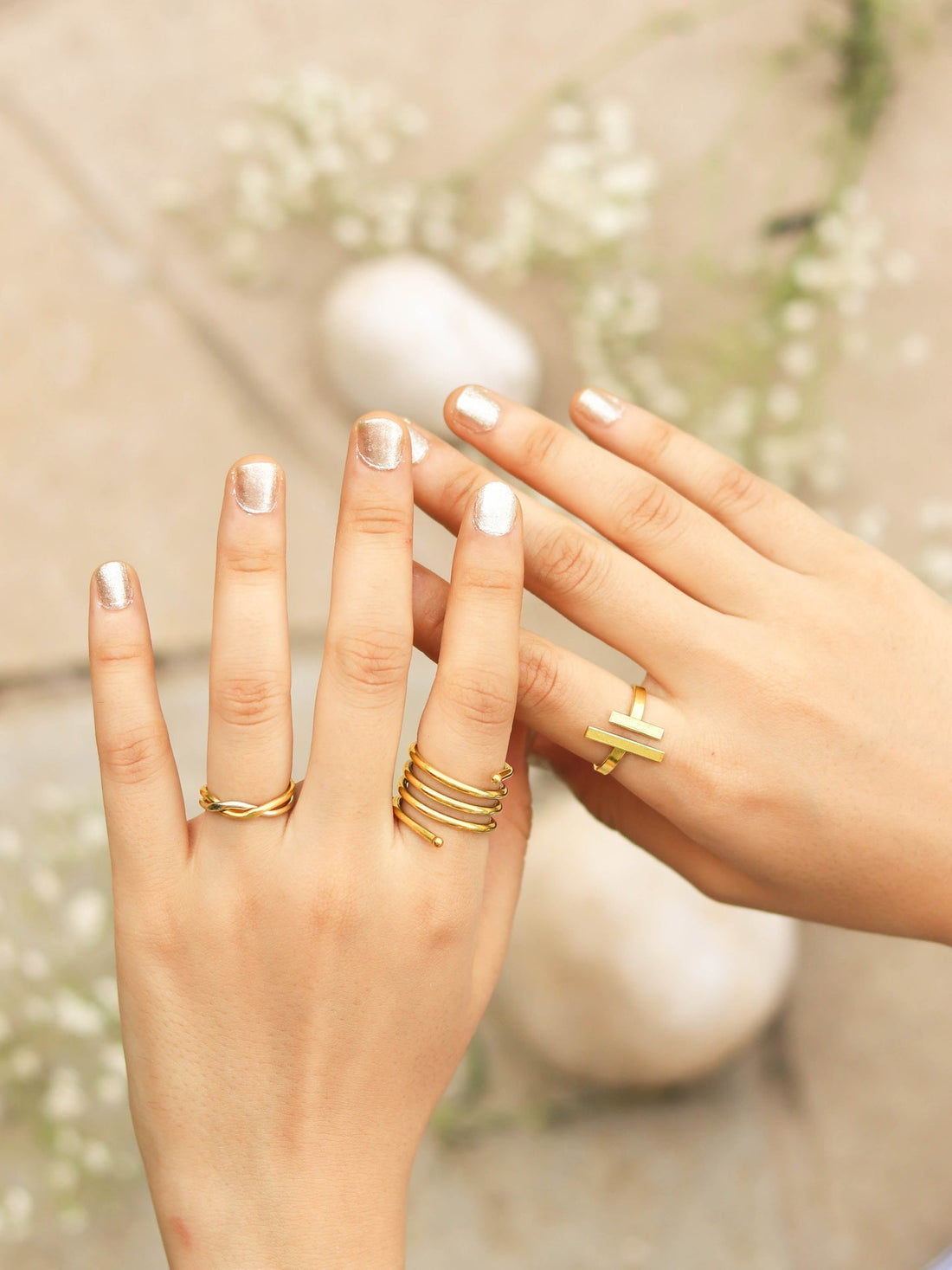 Must Have 3 Rings Combo Brass Adjustable Ring