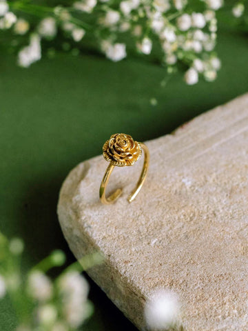 Rose Brass Ring Adjustable