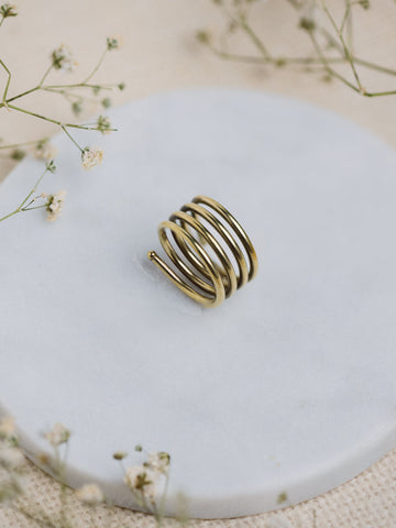 Espiral Brass Adjustable Ring